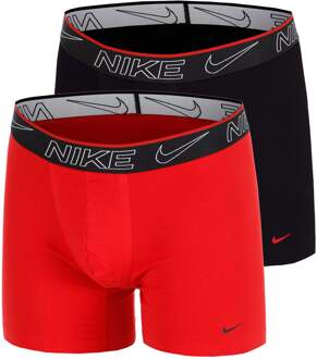 Nike Elite Cotton Stretch Boxershort Verpakking 2 Stuks Heren-Zwart,Rood - S,M,L,XL