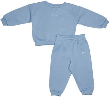 Nike Essential Crew Trainingspakken Baby - Blauw - Maat 74 - 80 CM - Katoen Fleece Blue