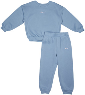 Nike Essential Crew Trainingspakken Peuter - Blauw - Maat 92 - 98 CM - Katoen Fleece Blue