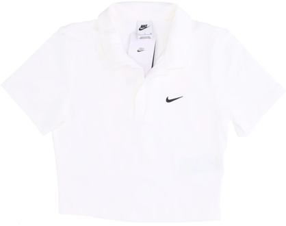 Nike Essential Polo Crop Top Nike , White , Dames - L,Xs