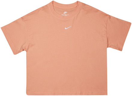 Nike Essentials Boyfriend Boxy T-shirts Kinder - Roze - Maat 147 - 158 CM - Katoen Jersey Pink