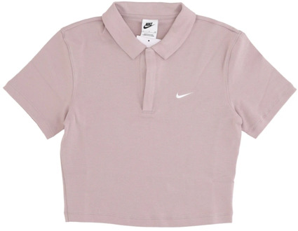Nike Essentiële Polo Crop Top Nike , Pink , Dames - L,M
