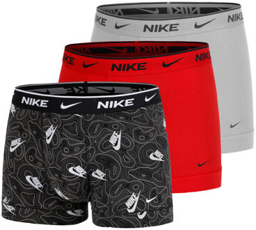 Nike Everyday Cotton Stretch Boxershort Verpakking 3 Stuks Heren-Lichtrood,Lichtgrijs