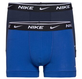 Nike Everyday Cotton Trunk Boxershorts Heren (2-pack) blauw - navy - XS