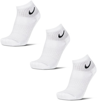 Nike Everyday Cushion Ankle Sokken Sokken (regular) - Maat 38-42 - Unisex - wit/zwart Maat 42-46