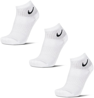 Nike Everyday Cushion Ankle Sokken Sportsokken - Maat 34-38 - Unisex - wit/zwart Maat 42-46