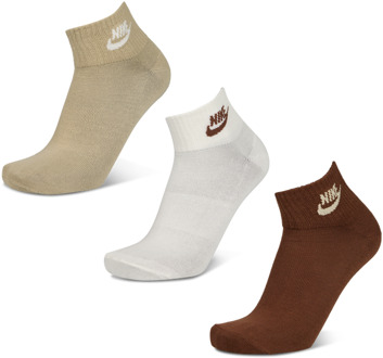 Nike Everyday Cushioned Ankle 3 Pack Sokken Unisex - Beige - Maat 38 - 42