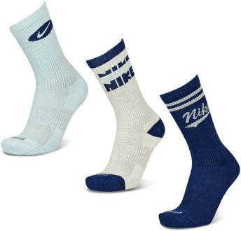 Nike Everyday Cushioned Crew 3 Pack Sokken Unisex - Blauw - Maat 42 - 46 Blue