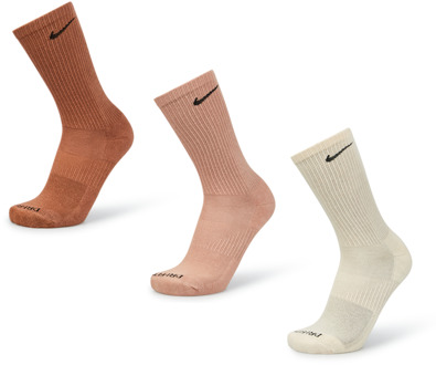 Nike Everyday Cushioned Crew 3 Pack Sokken Unisex - Bruin - Maat 42 - 46 Brown