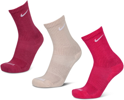 Nike Everyday Cushioned Crew 3 Pack Sokken Unisex - Rood - Maat 34 - 38 Red