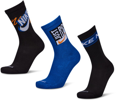 Nike Everyday Cushioned Crew 3 Pack Sokken Unisex - Zwart - Maat 42 - 46 Black