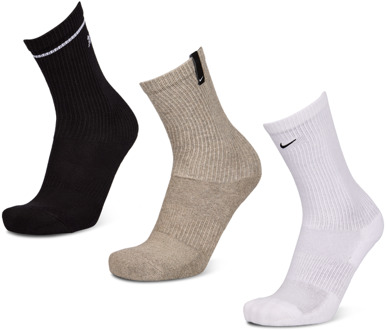 Nike Everyday Cushioned Crew 3 Pack Sokken Unisex - Zwart - Maat 42 - 46 Black