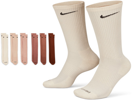 Nike Everyday Cushioned Crew 6 Pack Sokken Unisex - Beige - Maat 42 - 46