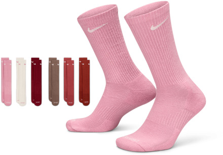 Nike Everyday Cushioned Crew 6 Pack Sokken Unisex - Rood - Maat 34 - 38 Red