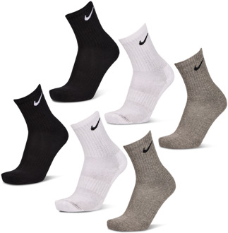 Nike Everyday Cushioned Crew 6 Pack Sokken Unisex - Wit - Maat 34 - 38 White