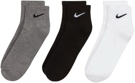 Nike Everyday Cushioned Enkel Sokken (3-pack) grijs - zwart - wit - L