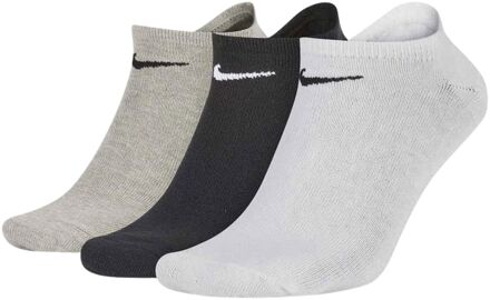 Nike Everyday Lightweight No-Show Sokken (3-pack) grijs - wit - zwart - M