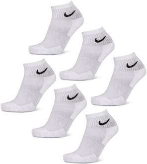 Nike Everyday + Cushioned Ankle 6 Pack Sokken Unisex - Wit - Maat 42 - 46 - Katoen White