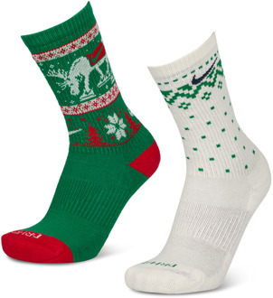 Nike Everyday + Cushioned Crew 2 Pack Sokken Unisex - Groen - Maat 38 - 42 - Katoen Green