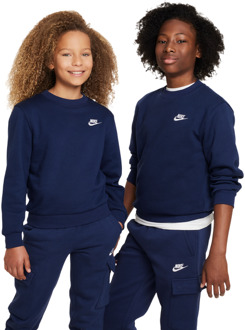 Nike fleece Sweatshirts Kinder - Blauw - Maat 122 - 128 CM - Katoen Jersey Blue