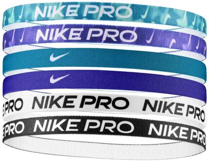 Nike Flex Classic Hoofdband (Set van 6) (Zwart/Wit/Blauw)