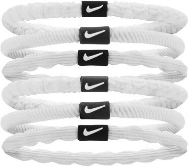 Nike Flex Haardband (Verpakking van 6) (Wit/Zwart) - One Size