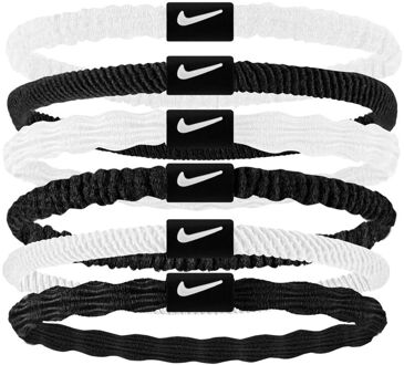 Nike Flex Hair Tie Haarband Verpakking 6 Stuks-Wit,Zwart - nosize