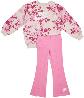 Nike Floral Trainingspakken Baby - Roze - Maat 86 - 92 CM - Katoen Jersey Pink