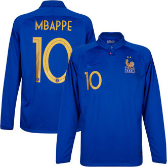 Nike Frankrijk Centennial Shirt Thuis 1919-2019 (lange mouwen) + Mbappe 10 - M