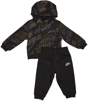 Nike Futura Aop Trainingspakken Baby - Zwart - Maat 74 - 80 CM - Katoen Fleece Black