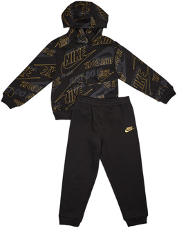 Nike Futura Aop Trainingspakken Peuter - Zwart - Maat 104 - 110 CM - Katoen Fleece Black