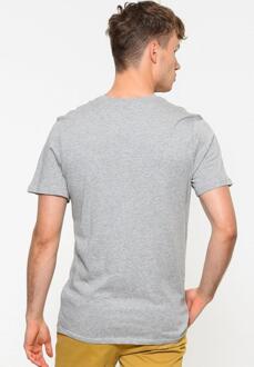 Nike geborduurd Futura T-shirt in grijs heather- en zilverkleurig logo