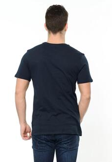 Nike geborduurd Futura T-shirt in marineblauw en zilverkleurig logo Navy