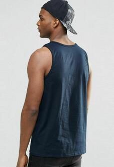 Nike geborduurde Swoosh heren tanktop met atletisch gymvest in marineblauw Navy