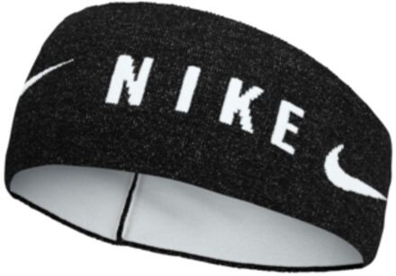 Nike Gebreid Dri-FIT Lichte Headband (Zwart/Wit) - maat