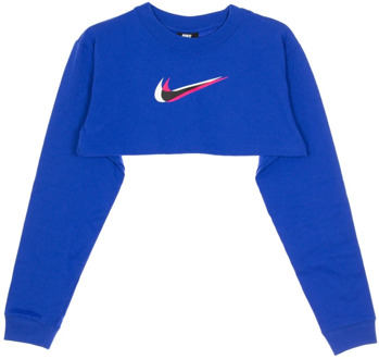 Nike Gedrukte crop top met lange mouwen Nike , Blue , Dames - L,M