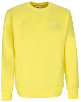 Nike Geel Strike/Wit Crew Sweatshirt Nike , Yellow , Heren - 2XL