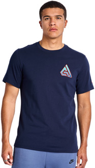 Nike Giannis T-shirts Heren - Blauw - Maat M - Katoen Jersey Blue