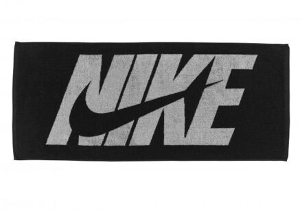 Nike Graphic Print Jacquard Handdoek (Zwart/Wit) - One Size