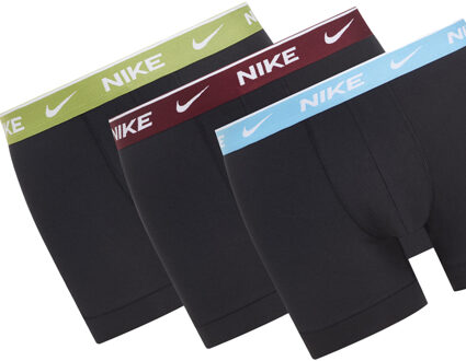 Nike Heren Boxershort (Pakket van 3) (Zwart/Blauw/Maraan/Groen) - maat Blauw en Grijs Multi
