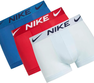 Nike Heren Essential Micro Dri-FIT Boxershorts (Set van 3) (Wit/blauw/rood)