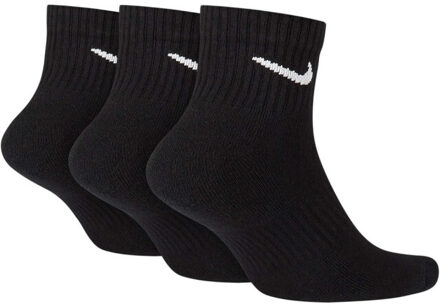 Nike Heren gewatteerde everyday enkelsokken (set van 3) Zwart - 42-46