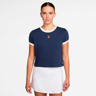 Nike Heritage T-shirt Dames-donkerblauw, crème - XS