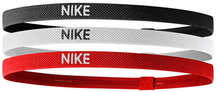 Nike Hoofdband in gemengde breedte (set van 3) (Zwart/Rood/Wit) - maat