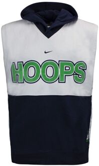 Nike HOOPS Logo Mouwloos Navy Blauw Wit Heren Vest met capuchon 137685 451