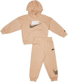 Nike Itz Oversized Ft Trainingspakken Peuter - Bruin - Maat 110 - 116 CM - Katoen Fleece Brown