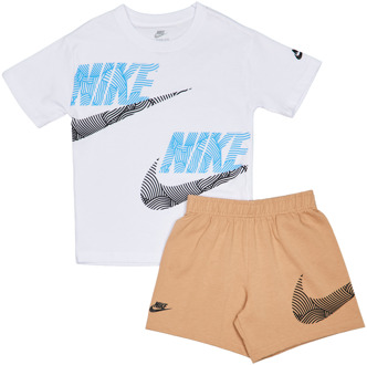 Nike Itz Oversized Trainingspakken Peuter - Bruin - Maat 98 - 104 CM - Katoen Jersey Brown