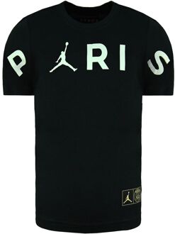 Nike Jordan x Paris Saint-Germain Header Kinderen Zwart T-shirt Zwart/wit