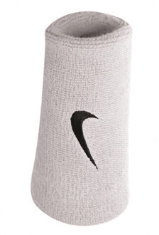 Nike Jumbo Swoosh Polsband (Set van 2) (Wit/zwart) - One Size