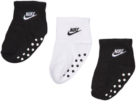 Nike Kids Ankle 3 Pack Sokken Unisex - Zwart - Maat 1 - 2 YEARS Black